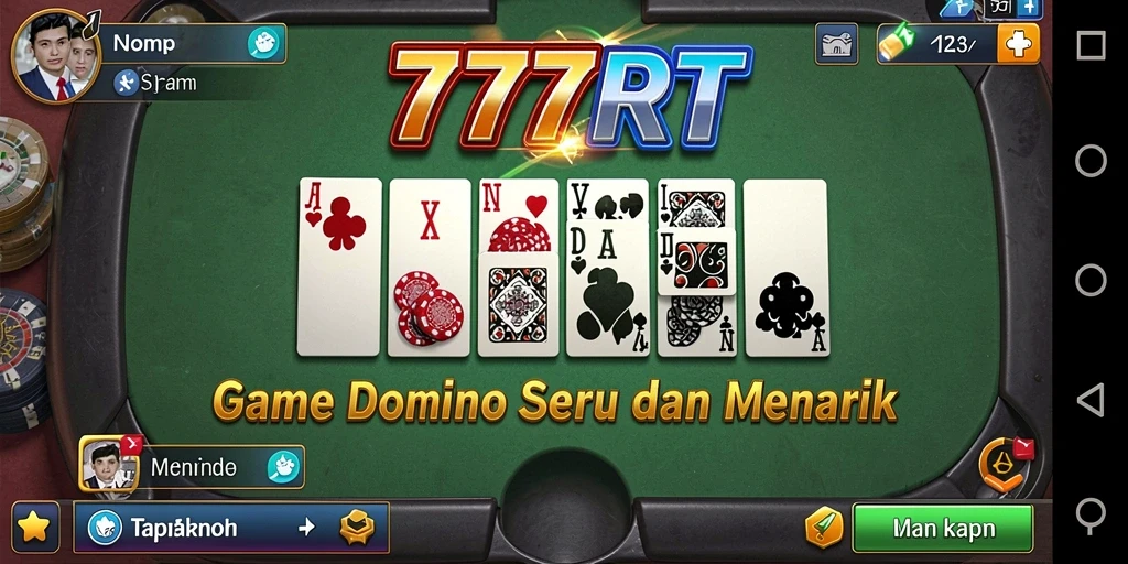 Tampilan gameplay seru dalam game Domino 777RT.