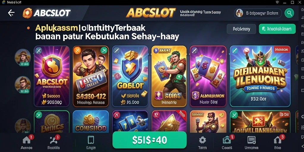 Tampilan antarmuka pengguna ABCSLOT yang intuitif dan modern.
