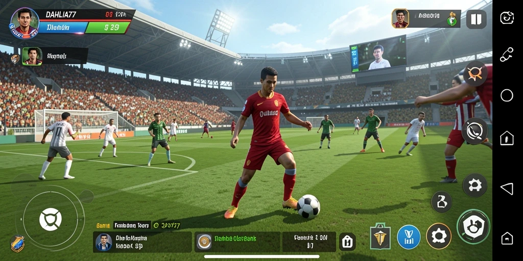 Tampilan utama gameplay DAHLIA77 dengan aksi olahraga seru.
