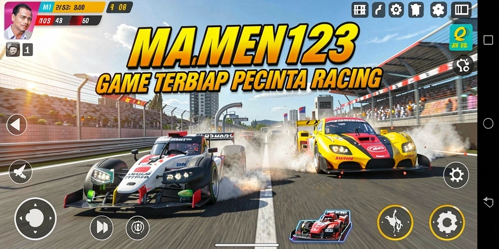 Gameplay Racing seru dan mendebarkan di MAMEN123.