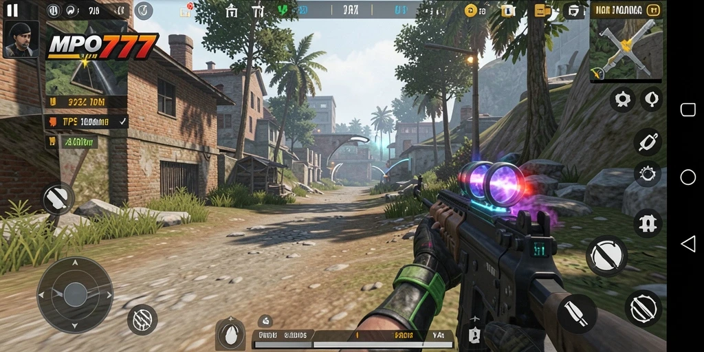 Screenshot utama MPO777 menampilkan aksi seru dalam mode TPS.