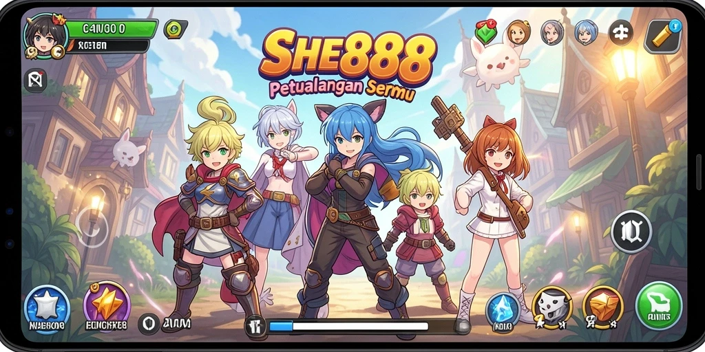 Tampilan menarik dari gameplay SHE888 yang penuh aksi anime.