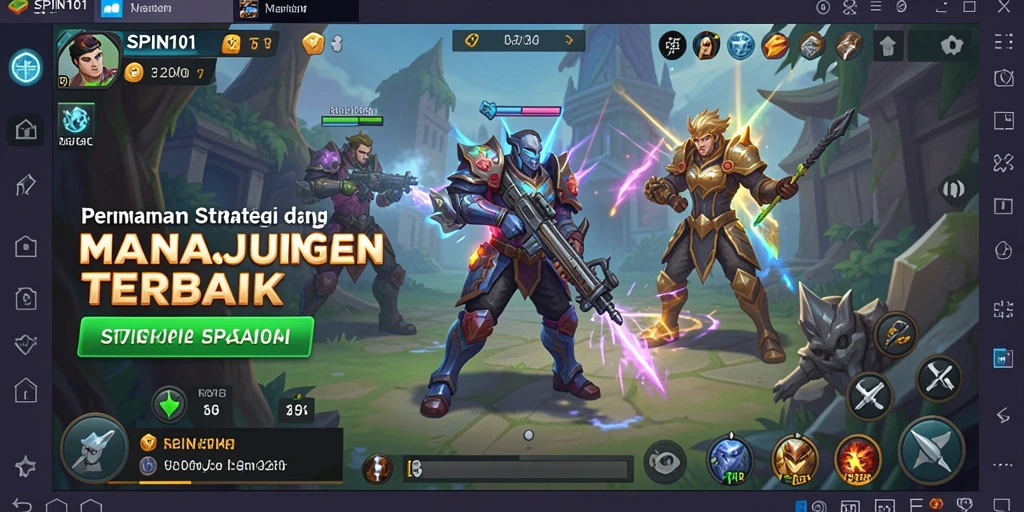 Tampilan gameplay <strong>SPIN101</strong> dengan strategi menarik dan grafis yang memukau.