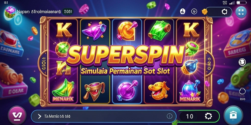Tampilan gameplay SUPERSPIN yang menarik dan seru.