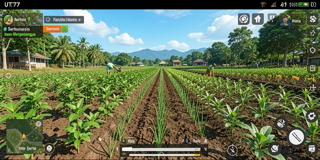 Gameplay seru dan menantang dalam UT77 saat bercocok tanam.