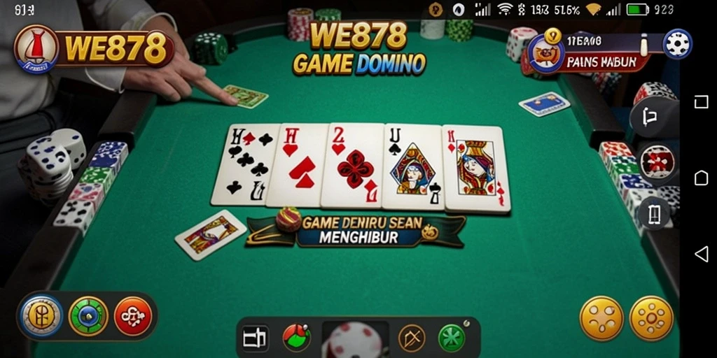 Screenshot gameplay WE878 yang menunjukkan keseruan bermain Domino.
