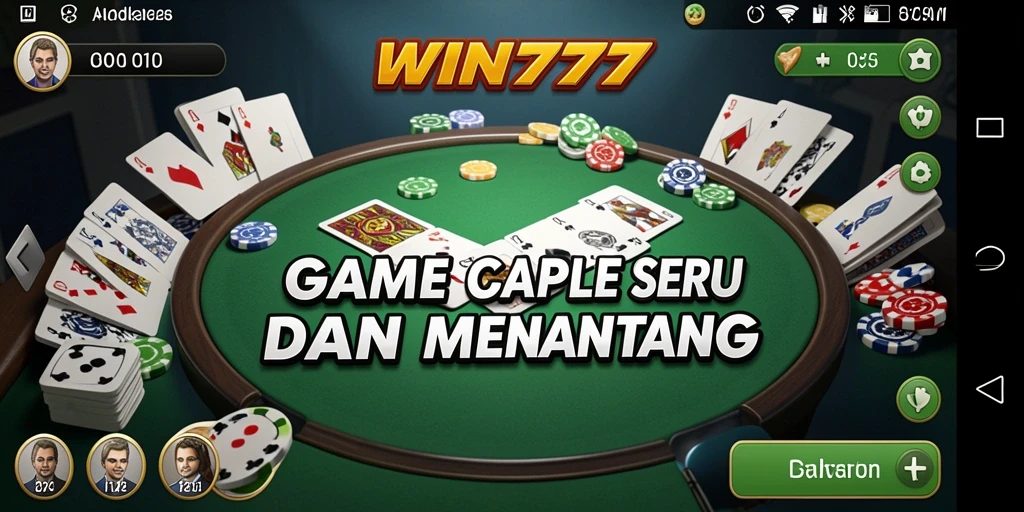 Tampilan utama gameplay Gaple yang seru di WIN777.